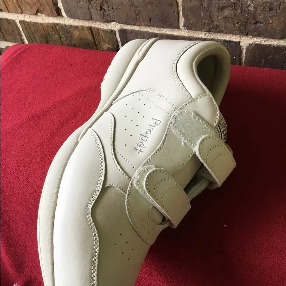 White Leather Velcro Slip-On Loafers